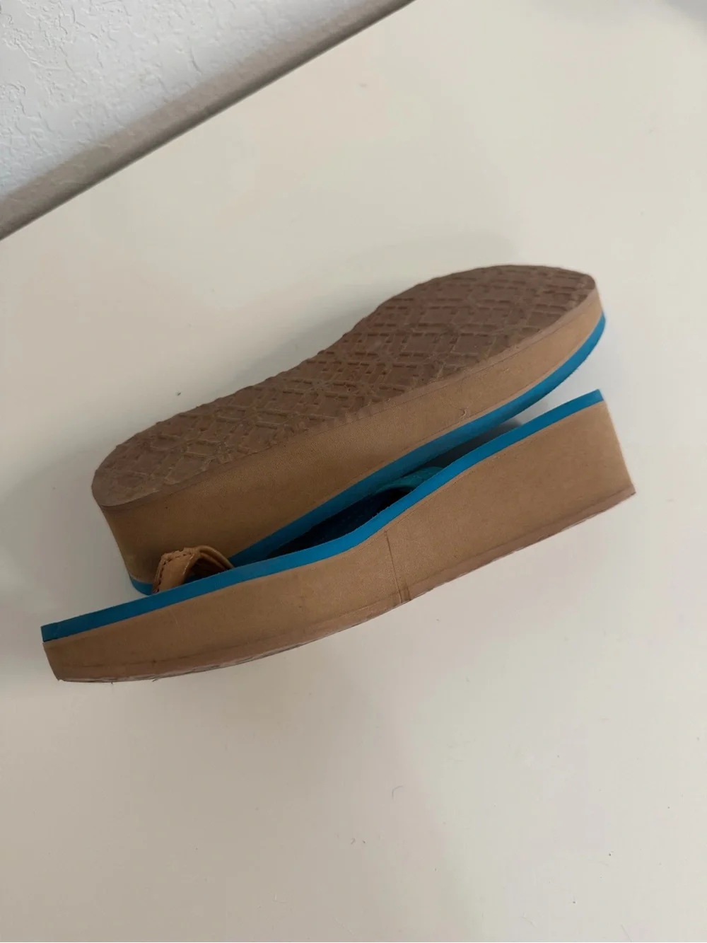 UGG | Women’s Teal and Tan Wedge Flip Flop Sandals